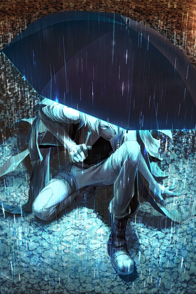 Фэнтези герой под зонтом