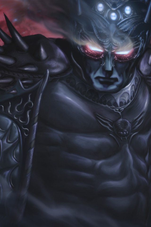 Фэнтези персонаж в черных латах