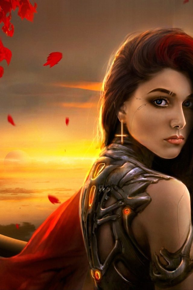 Фэнтези девушка в железных латах