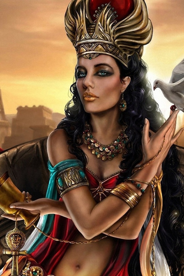 Фэнтези девушка с голубем на руке