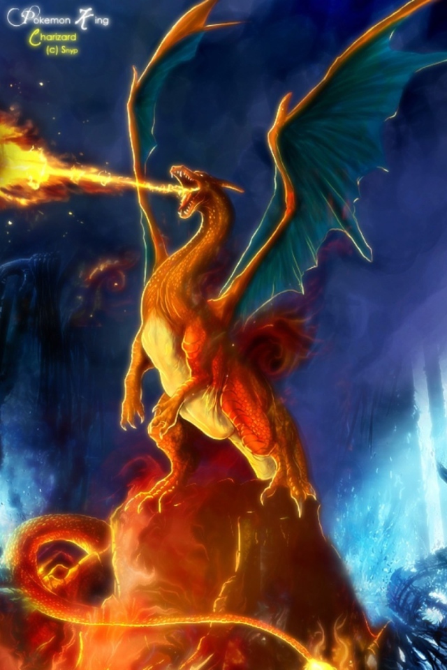 Огнедышащий дракон в городе, Покемоны