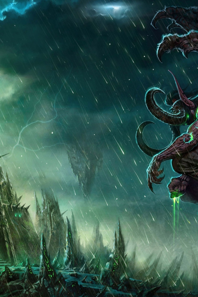 Горгулья сидит под кислотным дождем