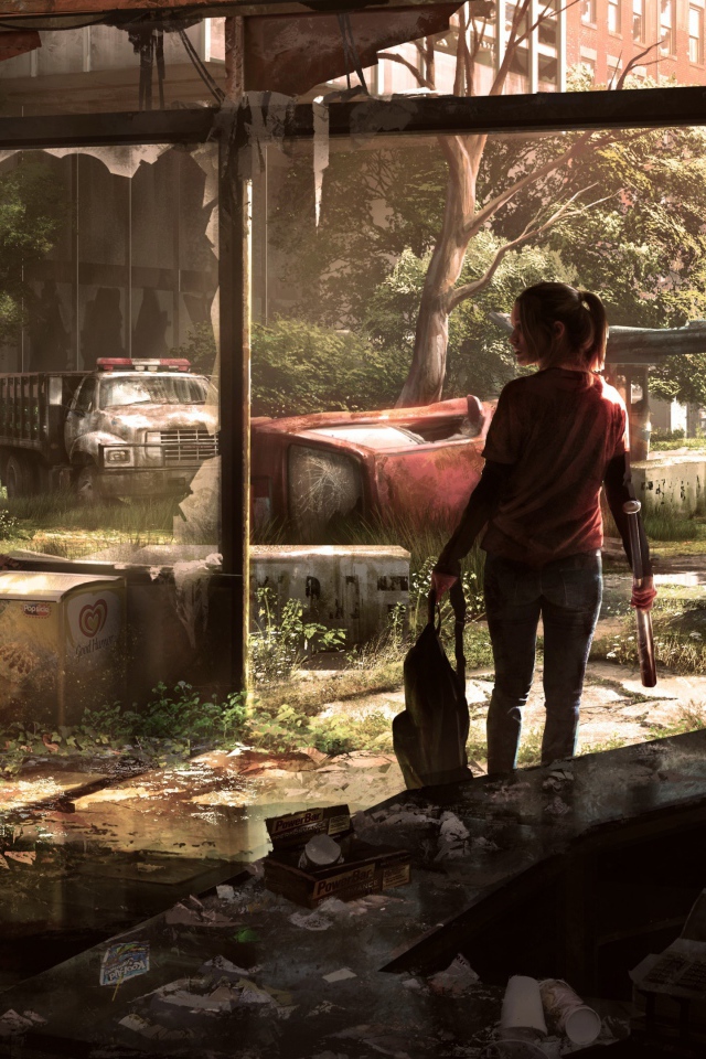 Девушка в поисках пропитания после апокалипсиса