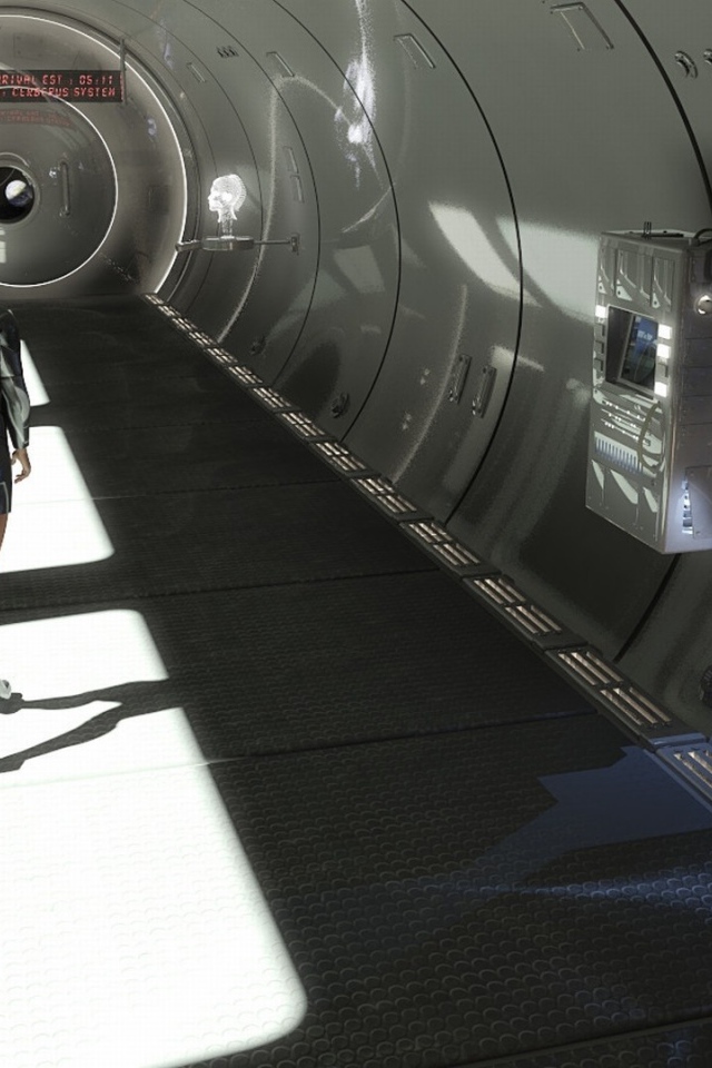 Девушка в переходе космической станции