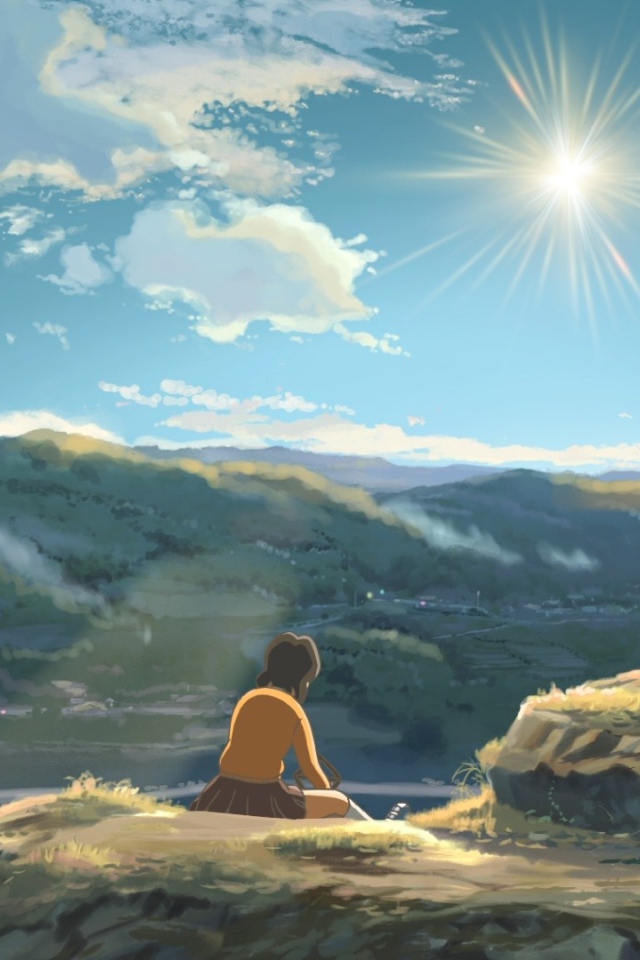 Девочка смотрит на фэнтези страну