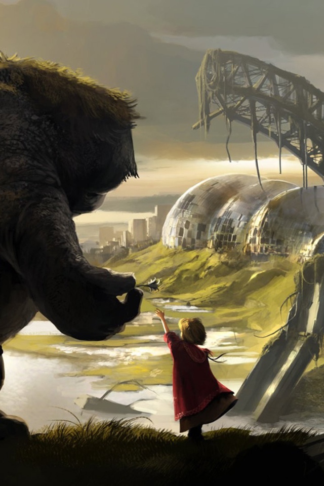 Девочка показывает чудищу свой город