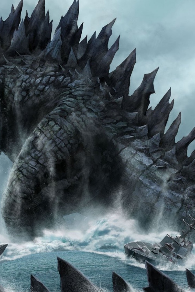 Годзила бушует в море