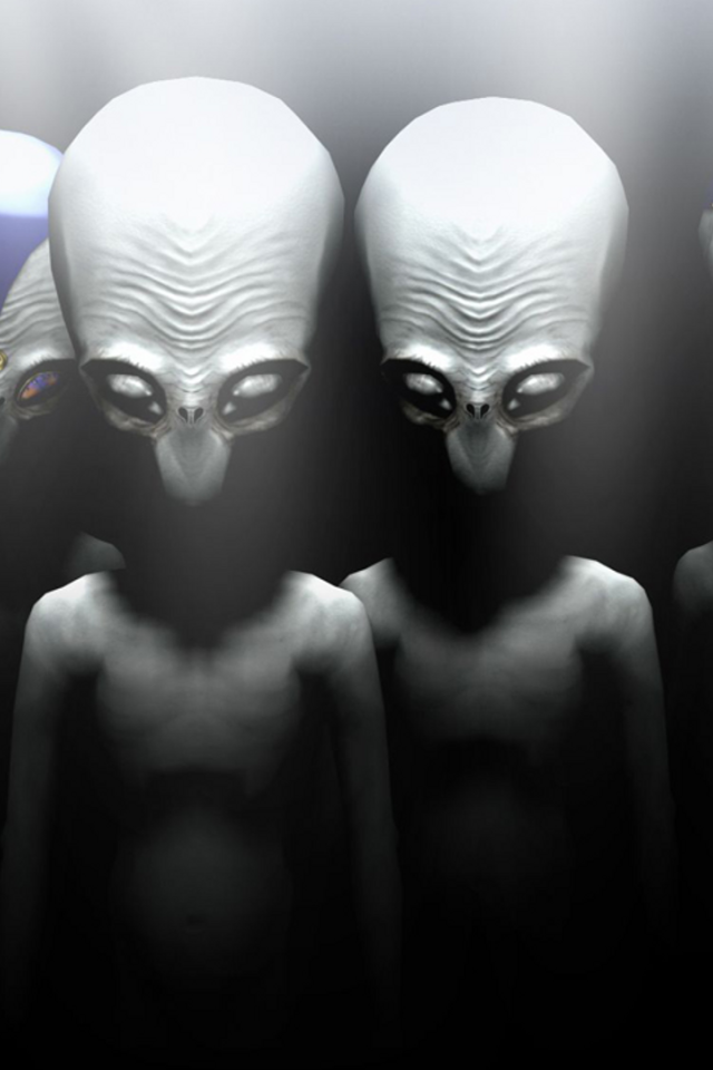 Серые пришельцы в лучах света