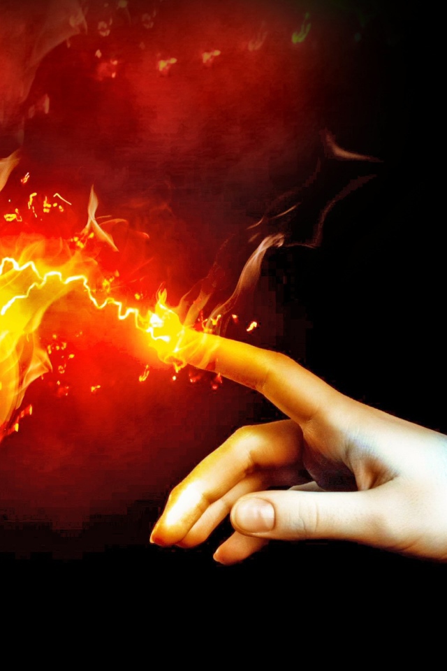 Рука и пылающая лампа