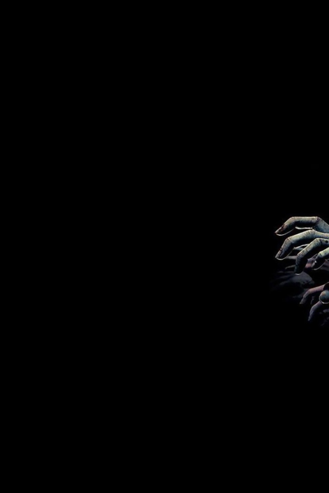 Руки толпы зомби на черном фоне