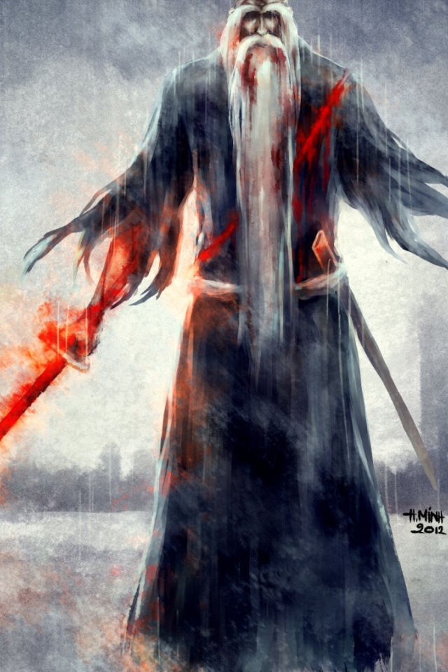 Японский маг под дождем