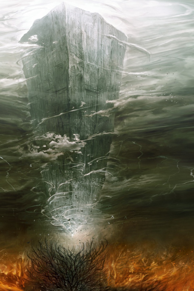 Магический каменный столб под водой