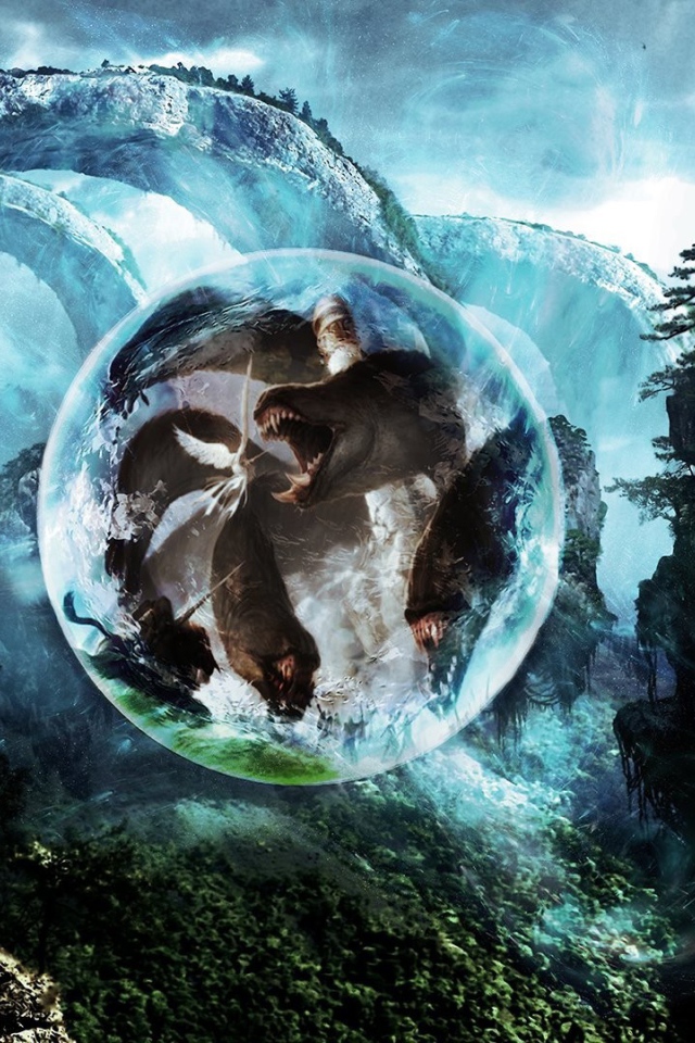 Маг заключил зверя в силовое поле