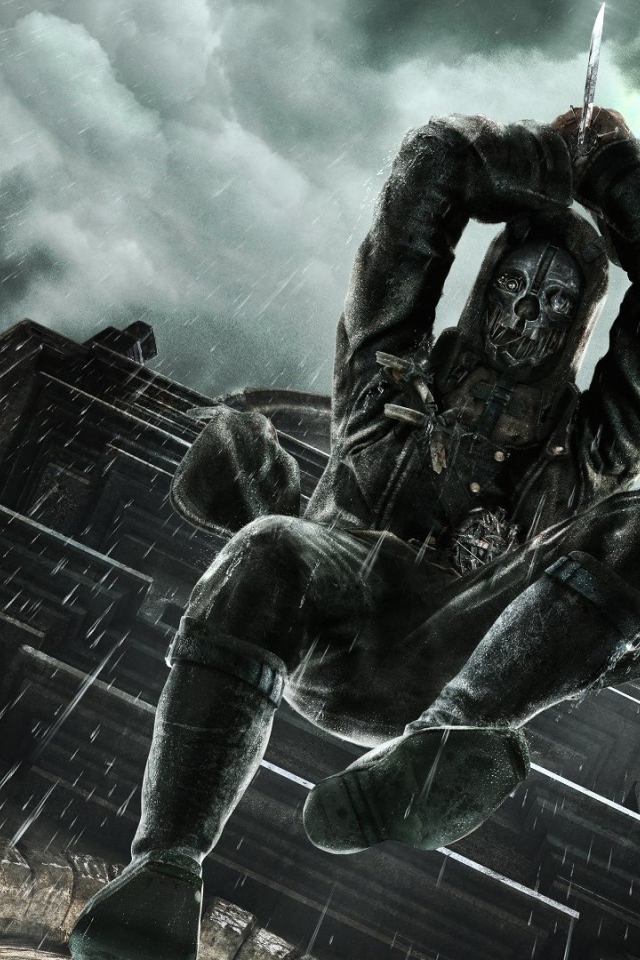 Человек в маске с ножом