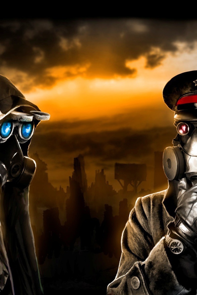 Военные в противогазах