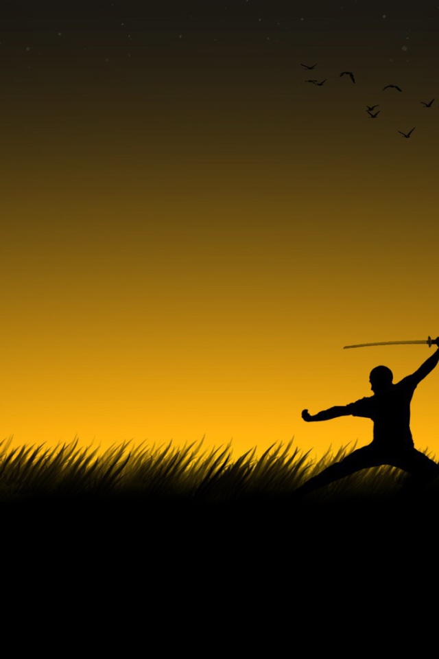 Хищник и Чужой в поле на закате