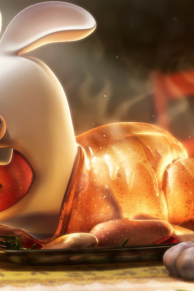 Кролик в утке на столе