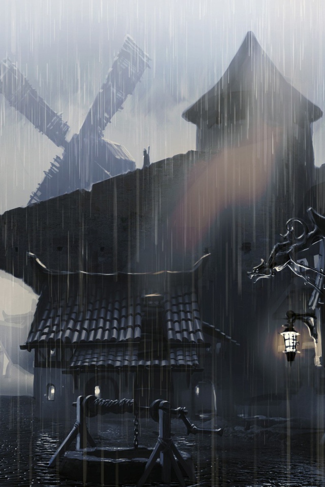 Дождь в старой деревушке