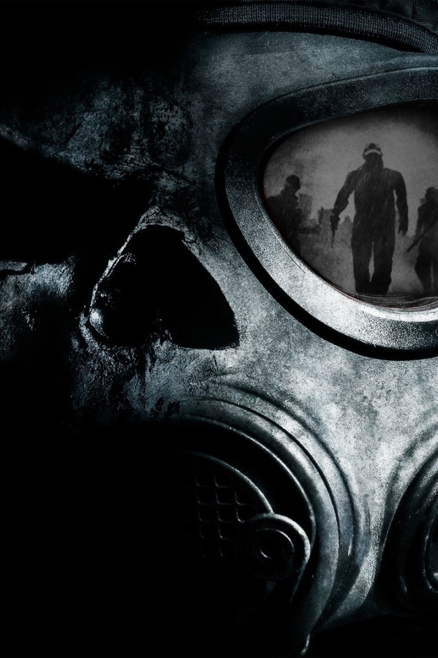 Отражение в стекле противогаза