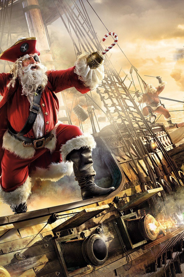 Санта Клаус на пиратском корабле