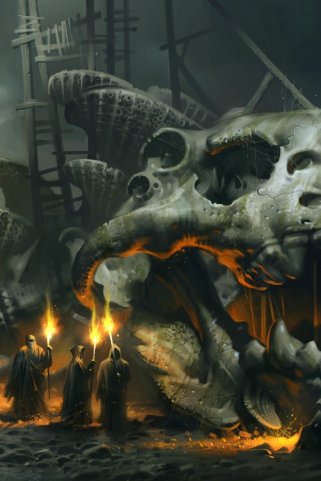 Череп огромного фантастического животного