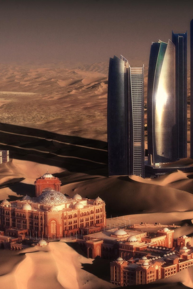 Небоскребы в песках пустыни