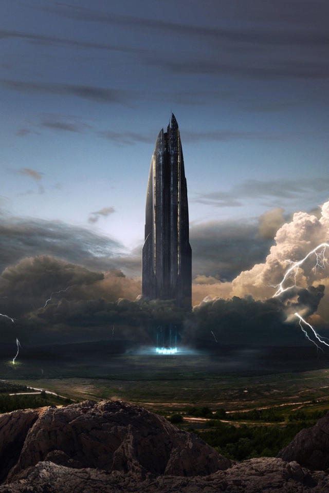 Межпланетный корабль садится на поверхность