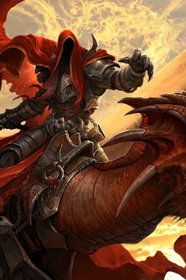 Дух в латах верхом на драконе