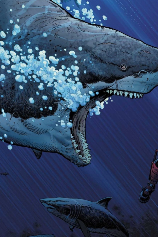 Супергерой против акул, комикс