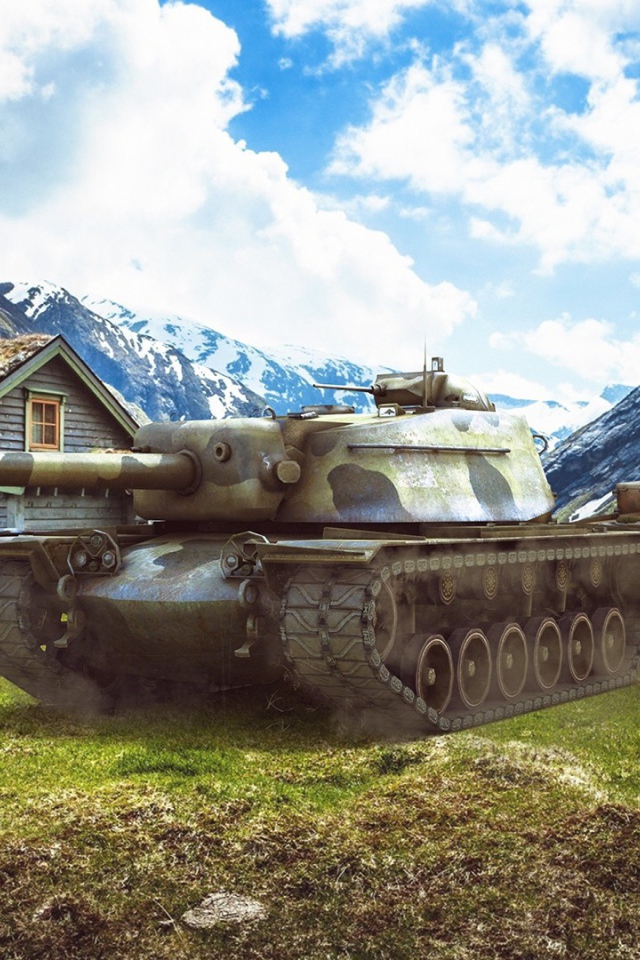 Танки у хижины в горах