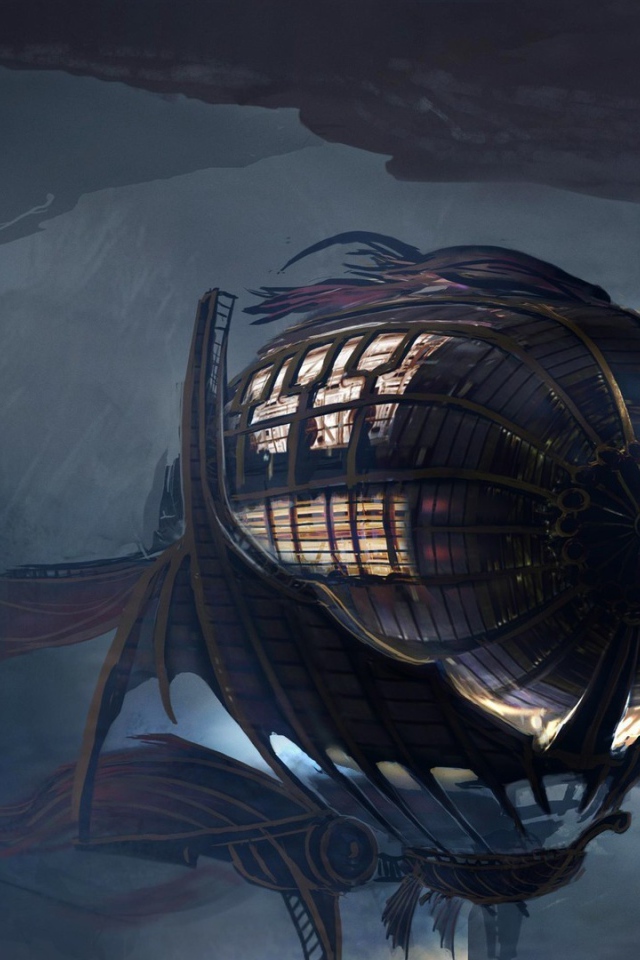 Дирижабль спрятан в пещере