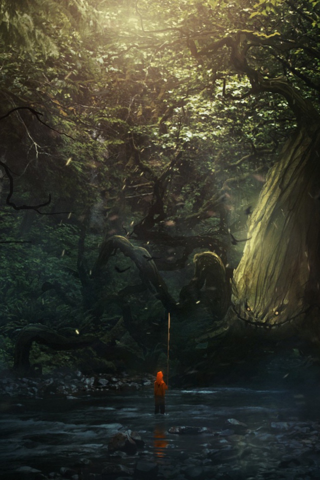 Мальчик в лесной чаще