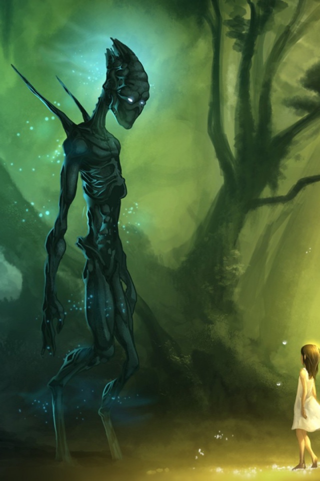 Девочка встретила в лесу пришельца