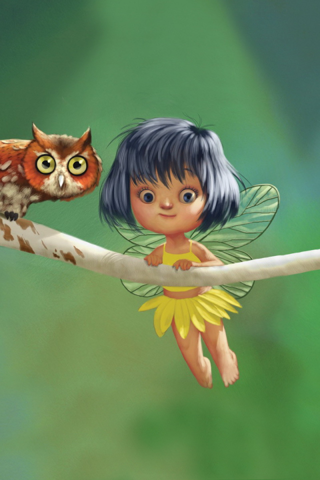 Девочка с крыльями и сова