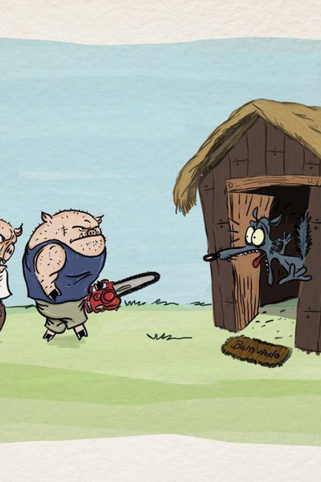 Поросята пришли в гости к волку