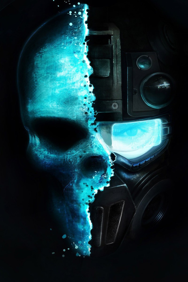 Робот под маской черепа