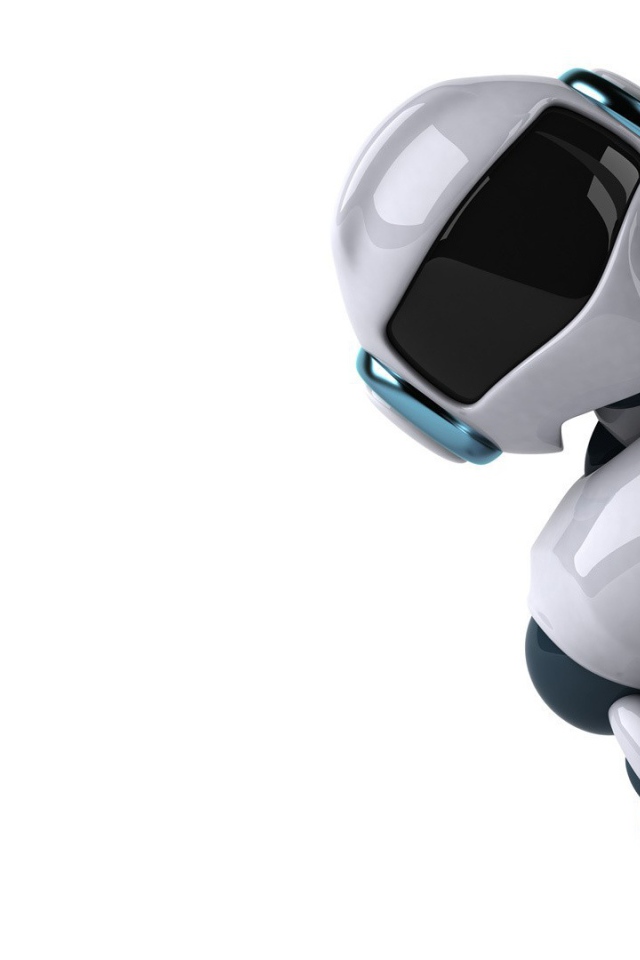 Робот выглядывает из-за угла