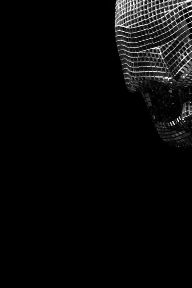 Череп из зеркальных кристаллов