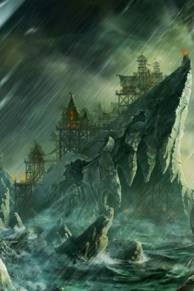 Череп на палке на фоне скалы