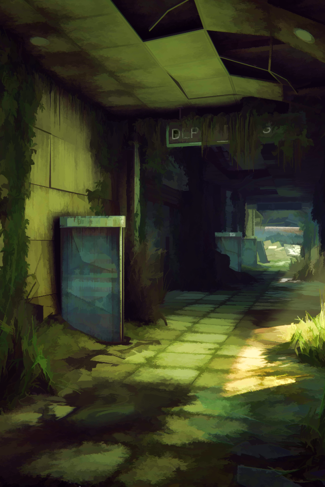 Заросли внутри заброшенного здания