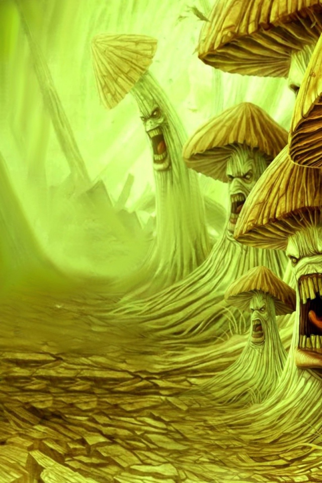 Зубастые грибы у дороги