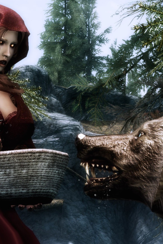 Вампирша встретилась с волком в лесу