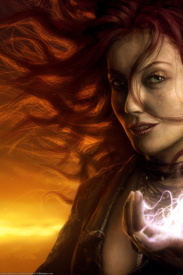 Ведьма с молнией в руке