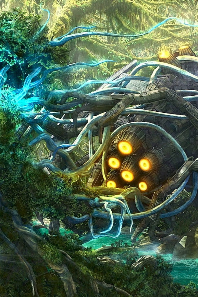 Космический корабль в лесу