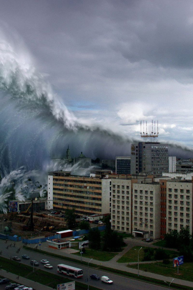 Волна надвигается на город