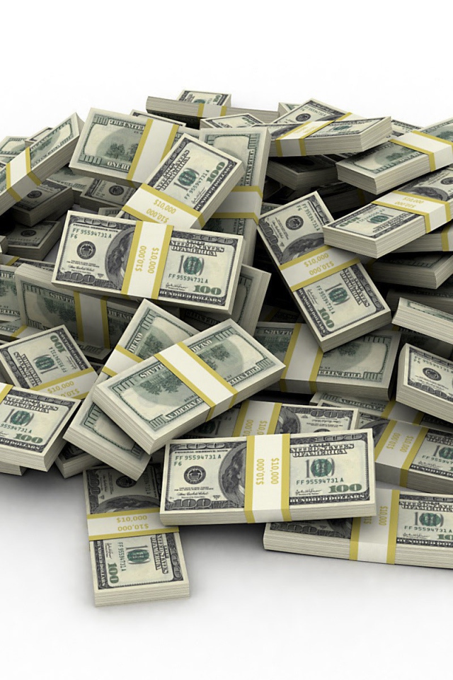 Гора пачек долларов
