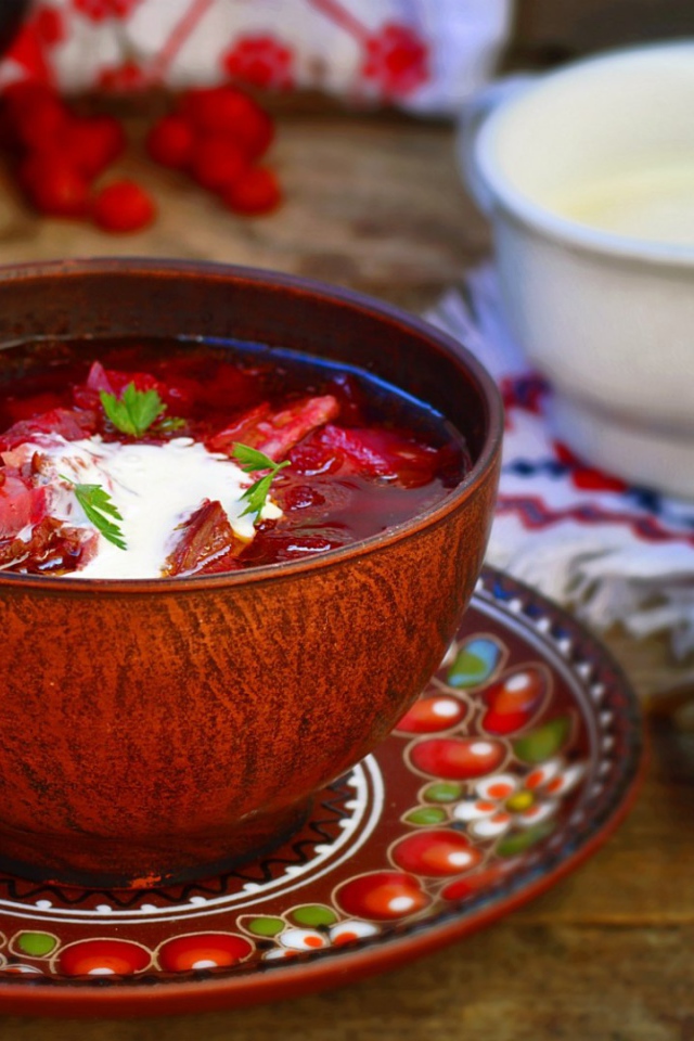 Тарелка ароматного борща