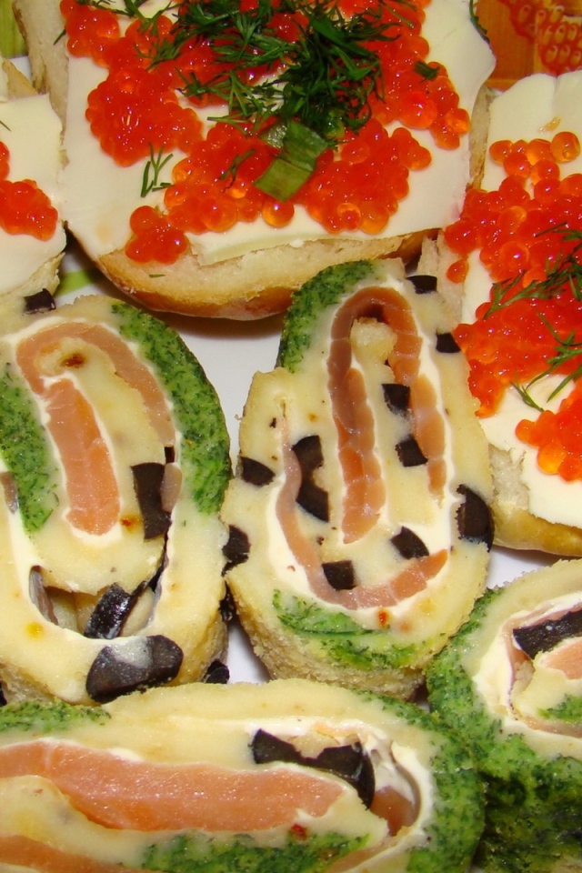 Бутерброды и рулеты с морепродуктами