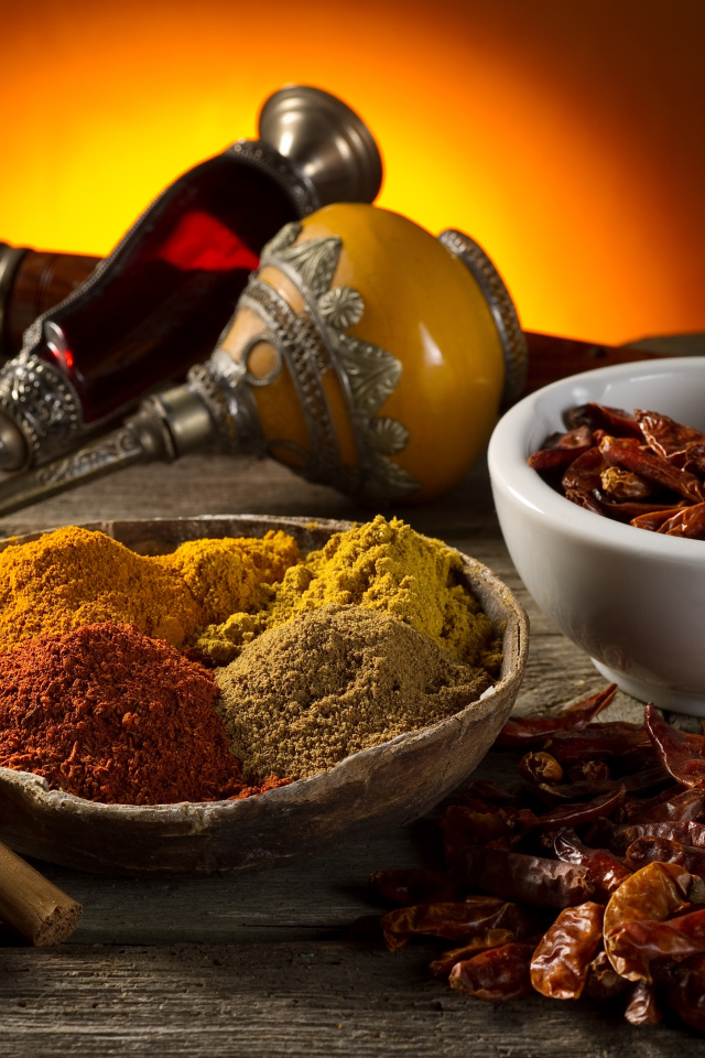 Специи и ступка для измельчения