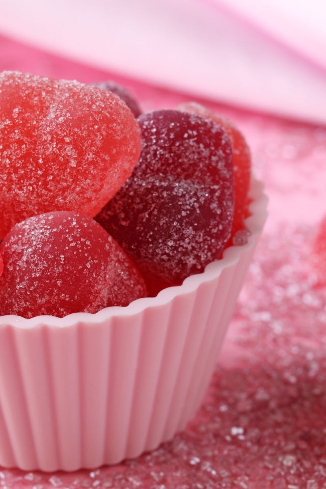 Красный мармелад в форме сердца